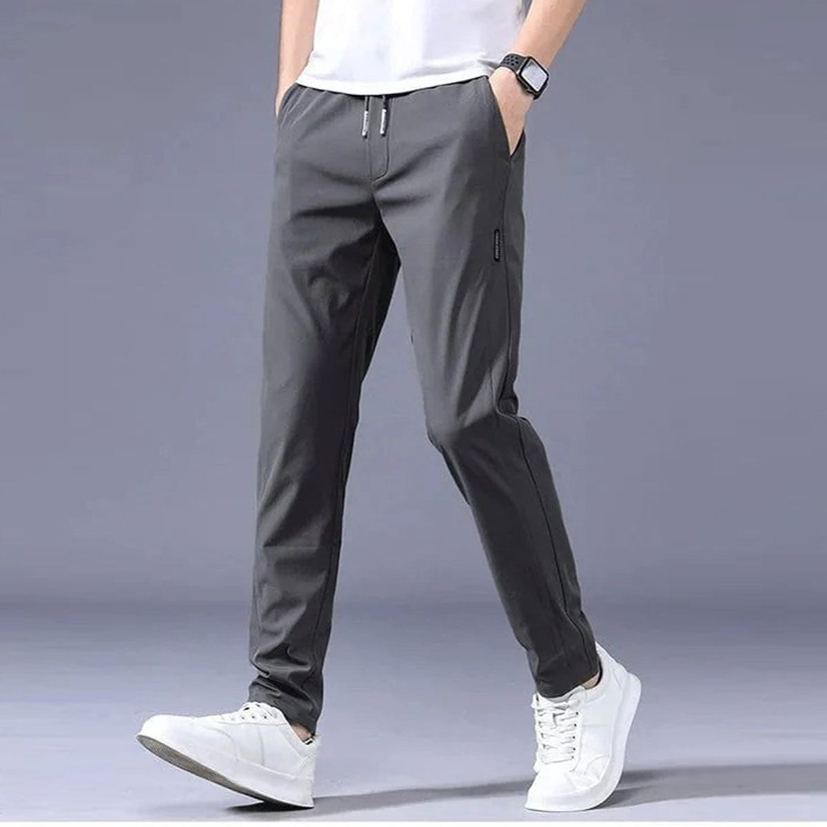 Men's Slim Fit Drawstring Trousers - Vonnera