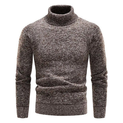 Men's Slim Fit Turtleneck Sweater Ribbed Collar Classic Knit