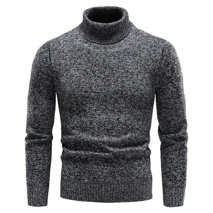 Men's Slim Fit Turtleneck Sweater Ribbed Collar Classic Knit