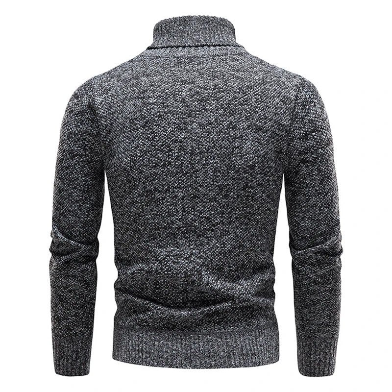 Men's Slim Fit Turtleneck Sweater Ribbed Collar Classic Knit