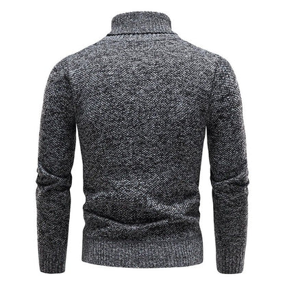Men's Slim Fit Turtleneck Sweater Ribbed Collar Classic Knit