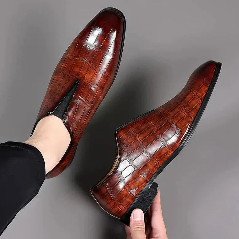 Men's Slip-On Dress Shoes Textured Upper