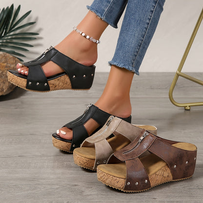 Vera Women's Slip On Wedge Sandals - Vonnera