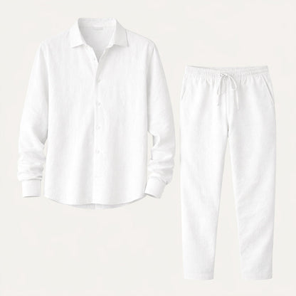 Men's Linen Summer Set Shirt Pants - Vonnera
