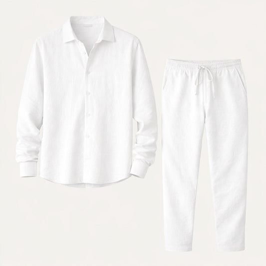 Men's Linen Summer Set Shirt Pants - Vonnera
