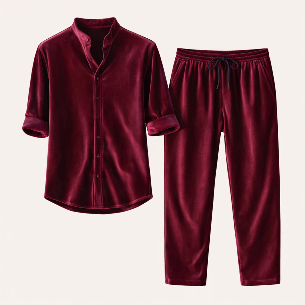 Men's Summer Casual Shirt And Trousers Set