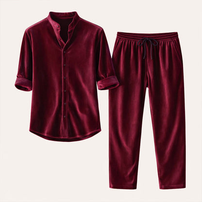 Men's Summer Casual Shirt And Trousers Set