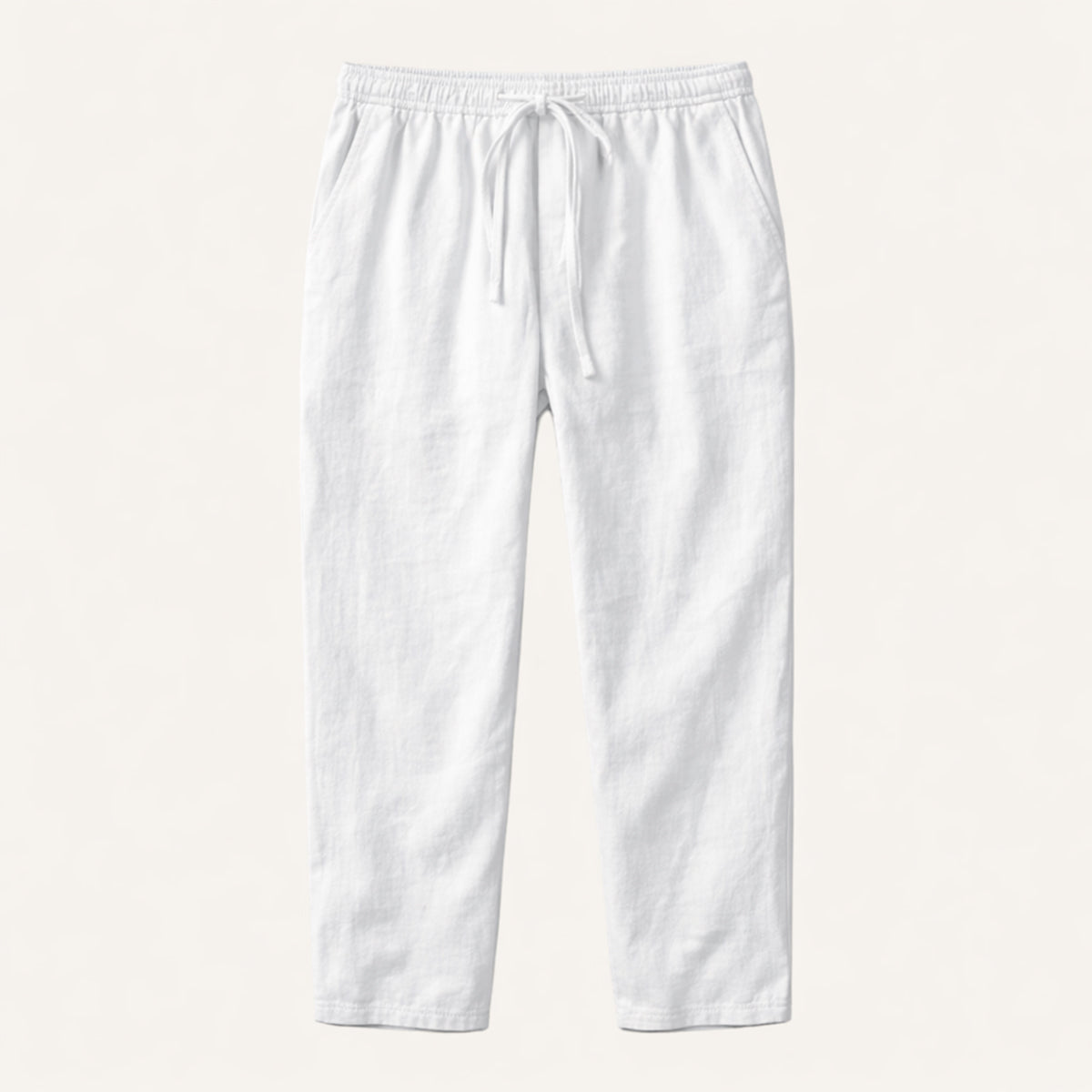 Mens Lightweight Cotton Linen Pants Breathable Drawstring