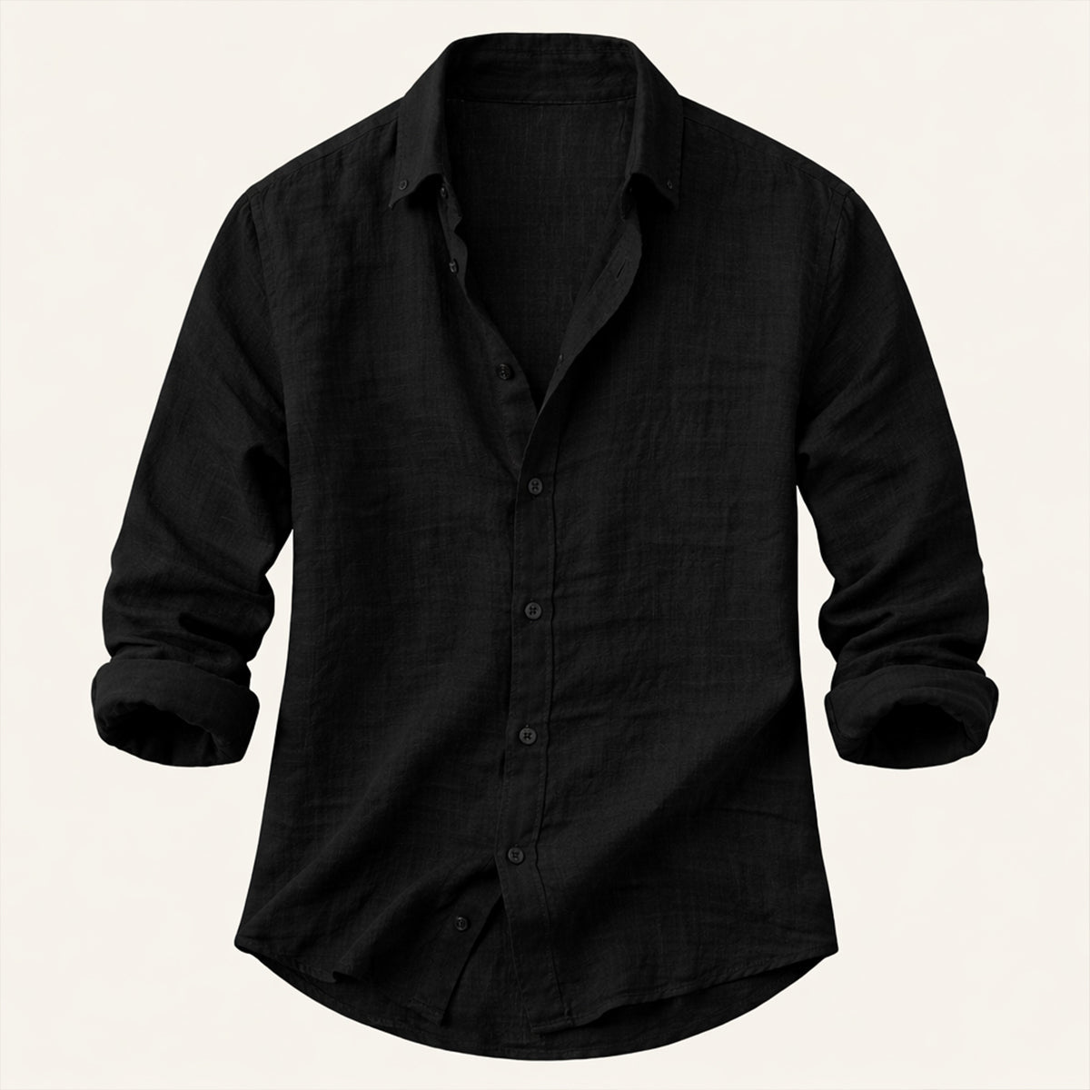 Men's Cotton Linen Button Up Beach Shirt Silver