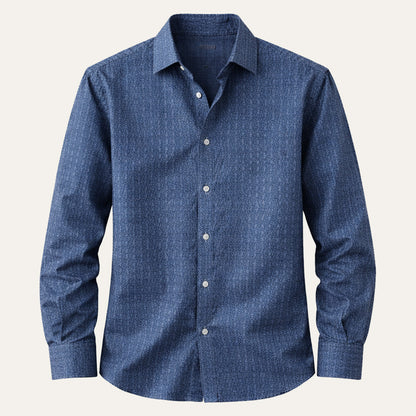 Men's Western Denim Shirt Two Tone Patchwork Vintage Style