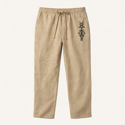 Men's Linen Wide Leg Drawstring Pants