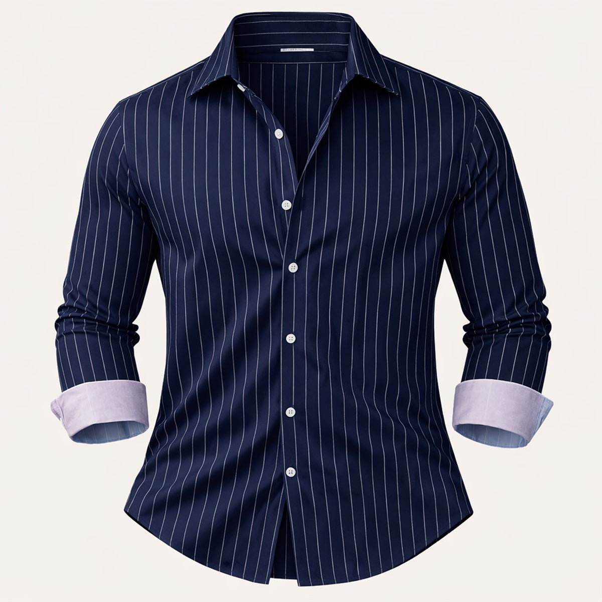 Men's Slim Fit Striped Button Up Shirt - Vonnera