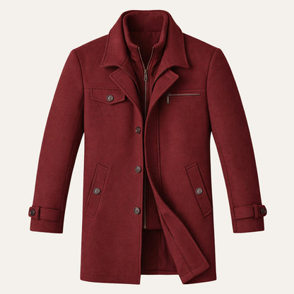 Men's Wool Blend Smart Jacket Zipper Closure