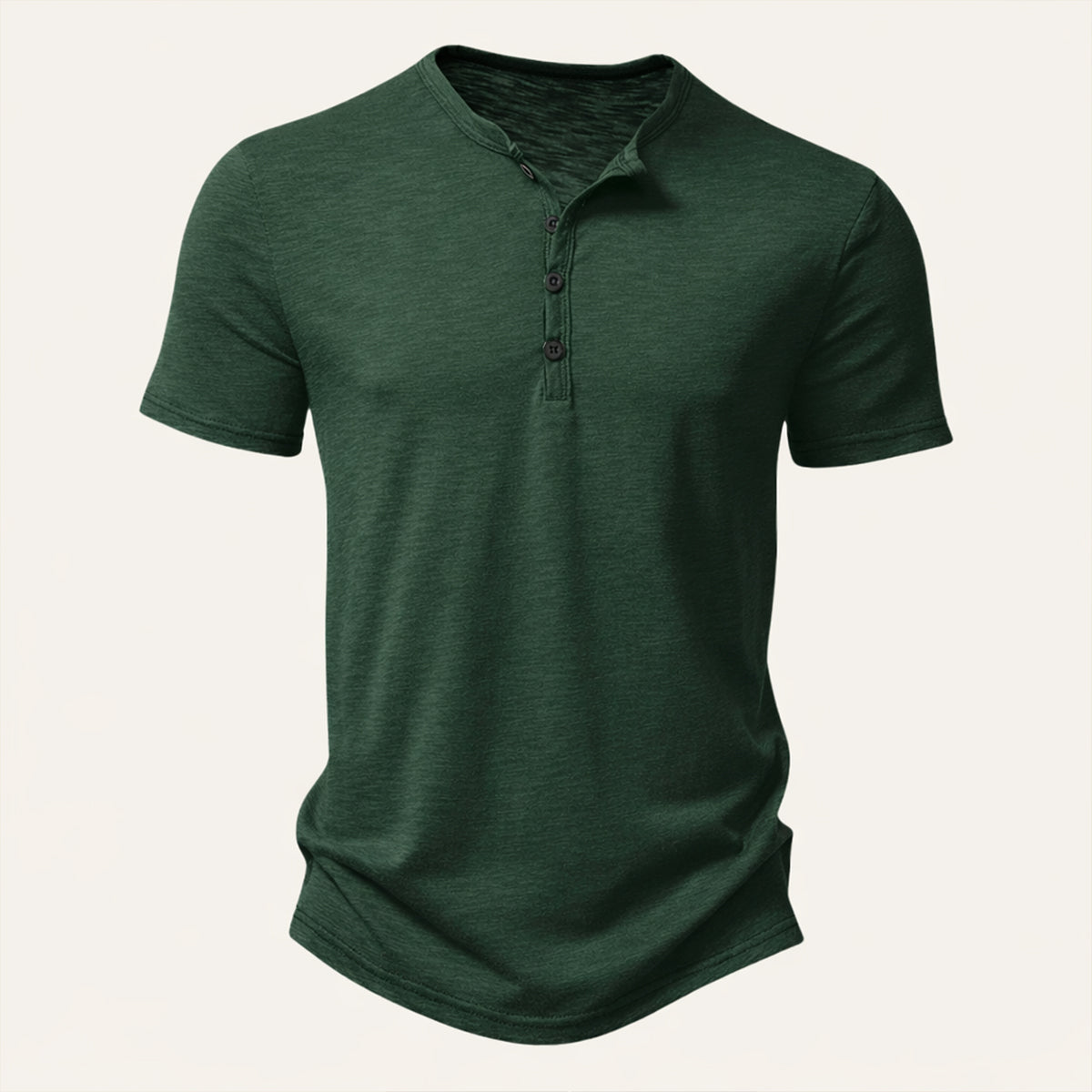 Men's Casual Henley T Shirt Short Sleeve Cotton