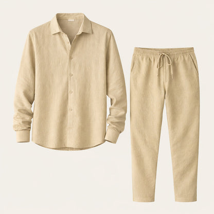 Men's Linen Summer Set Shirt Pants