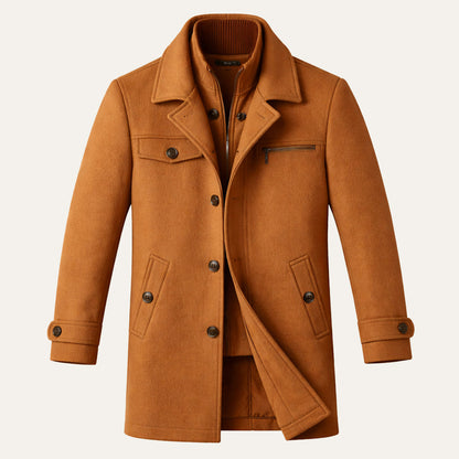 Men's Wool Blend Smart Jacket Zipper Closure