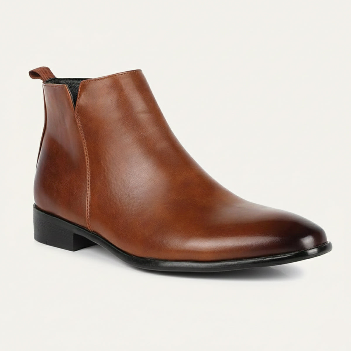 Cortona Men's Chelsea Boots Zip Ankle Leather Black - Vonnera