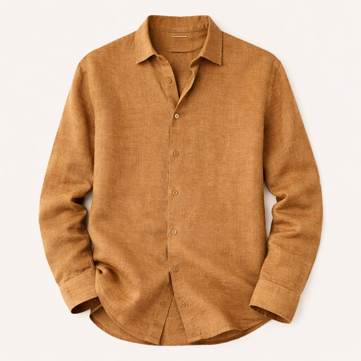 Men's Linen Button Up Shirt Loose Fit Natural