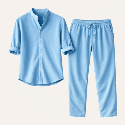 Men's Summer Casual Shirt And Trousers Set