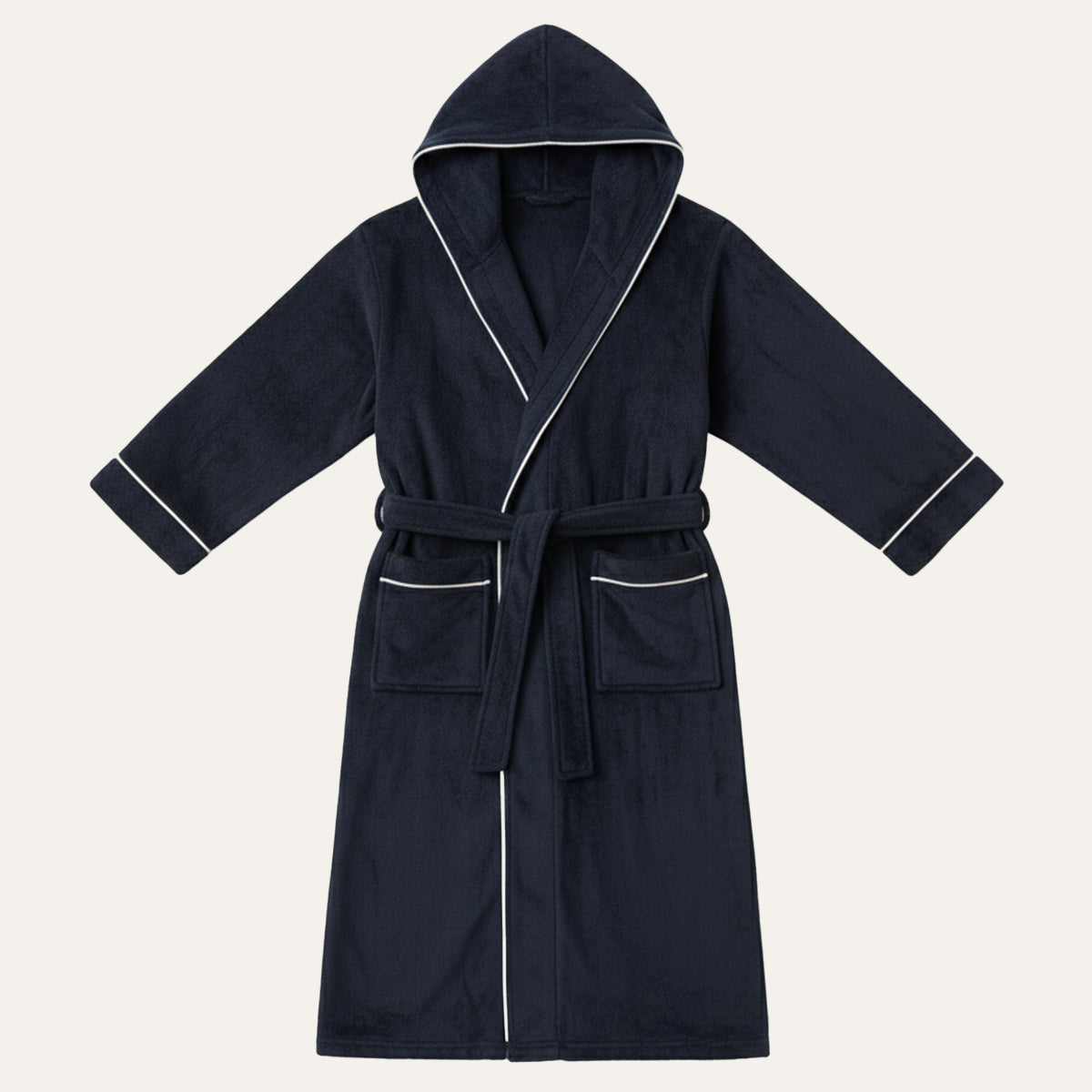 Men's Hooded Long Bathrobe With Belt