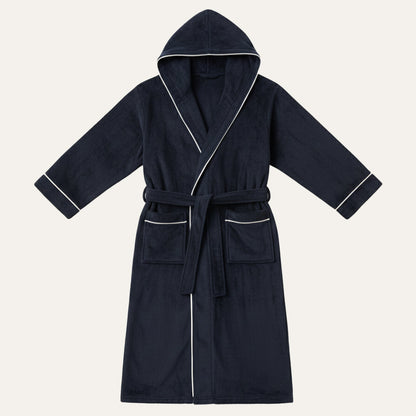 Men's Hooded Long Bathrobe With Belt