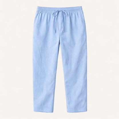 Mens Lightweight Cotton Linen Pants Breathable Drawstring
