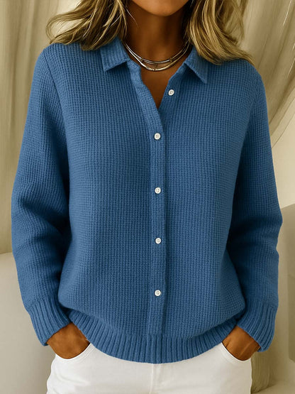 Women's Collared Sweater Button Front