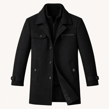 Men's Wool Blend Smart Jacket Zipper Closure - Vonnera