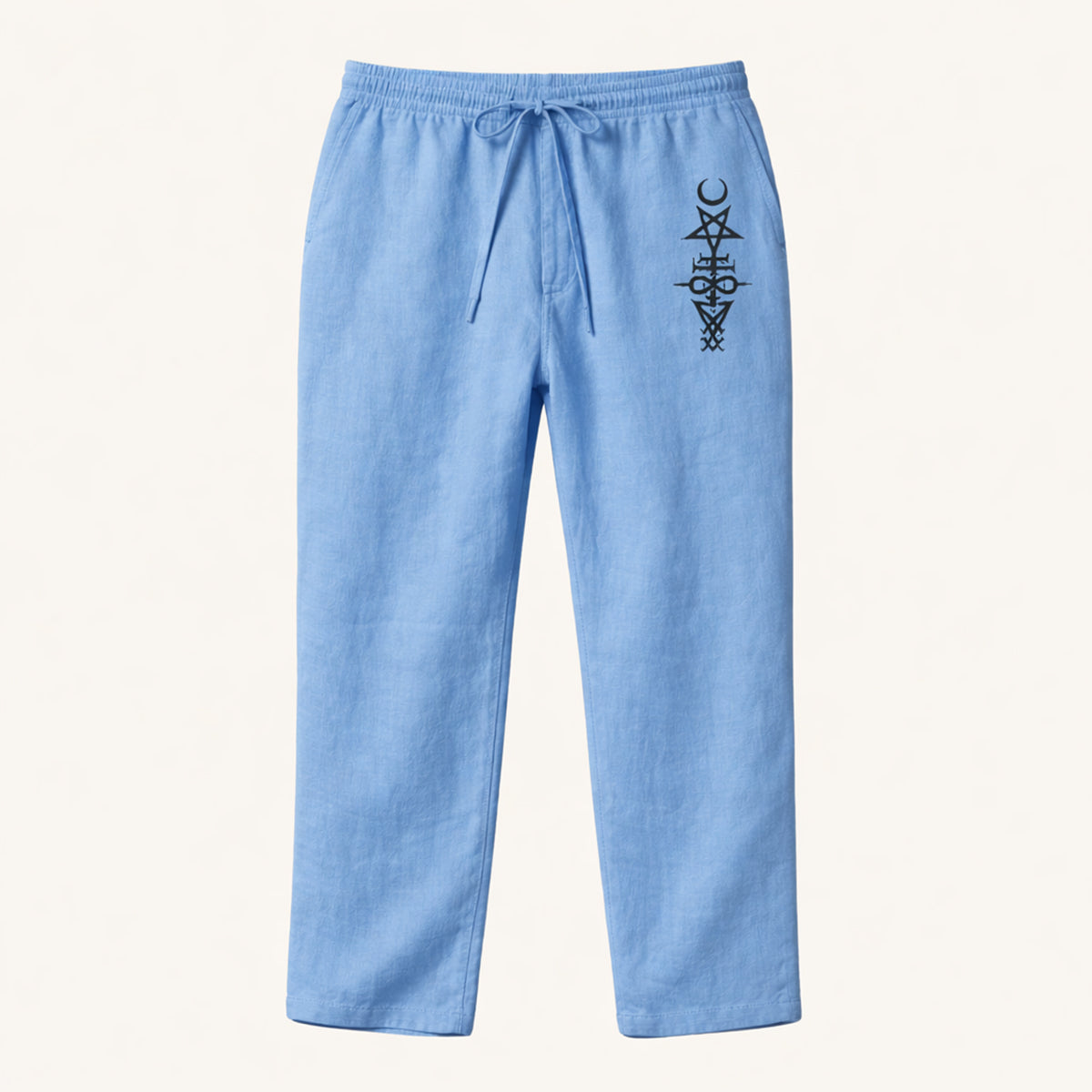 Men's Linen Wide Leg Drawstring Pants