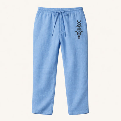 Men's Linen Wide Leg Drawstring Pants