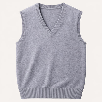 Men's V Neck Sleeveless Knit Vest Layered Look