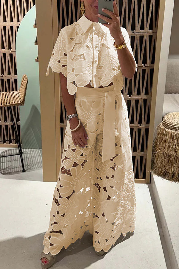 Women's Elegant Lace Two Piece Set - Vonnera