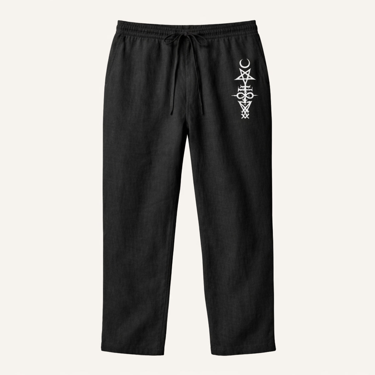 Men's Linen Wide Leg Drawstring Pants Relaxed Fit