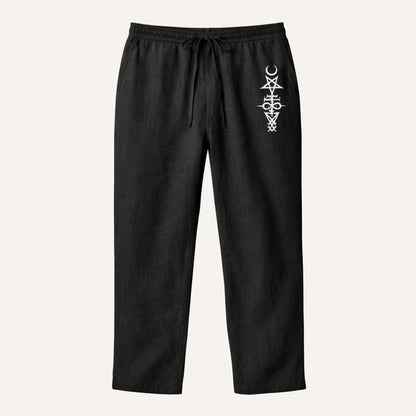 Men's Linen Wide Leg Drawstring Pants Relaxed Fit