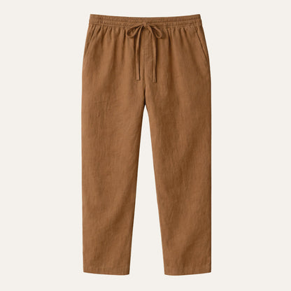 Mens Lightweight Cotton Linen Pants Breathable Drawstring