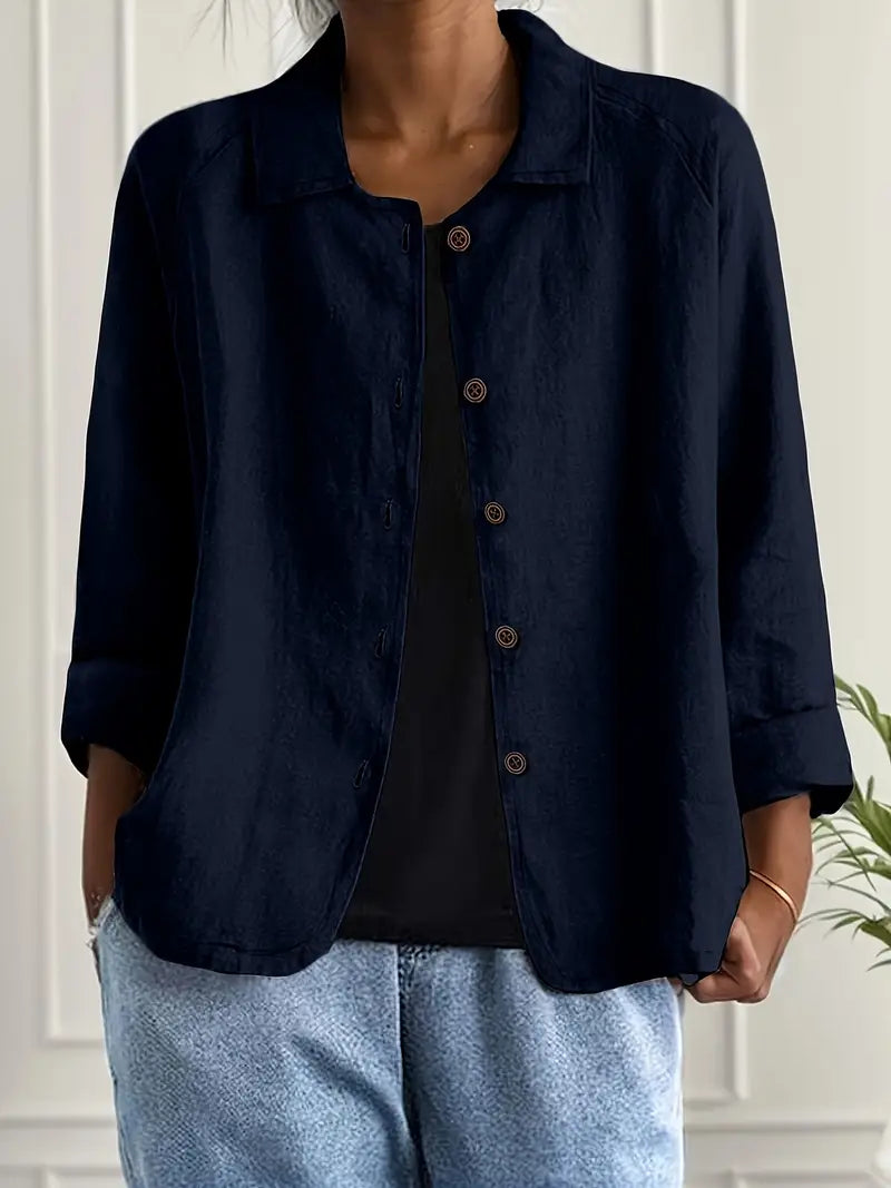 Women's Button-Front Casual Blouse