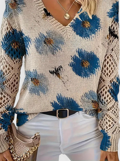 Elegant Women's Floral Sweater