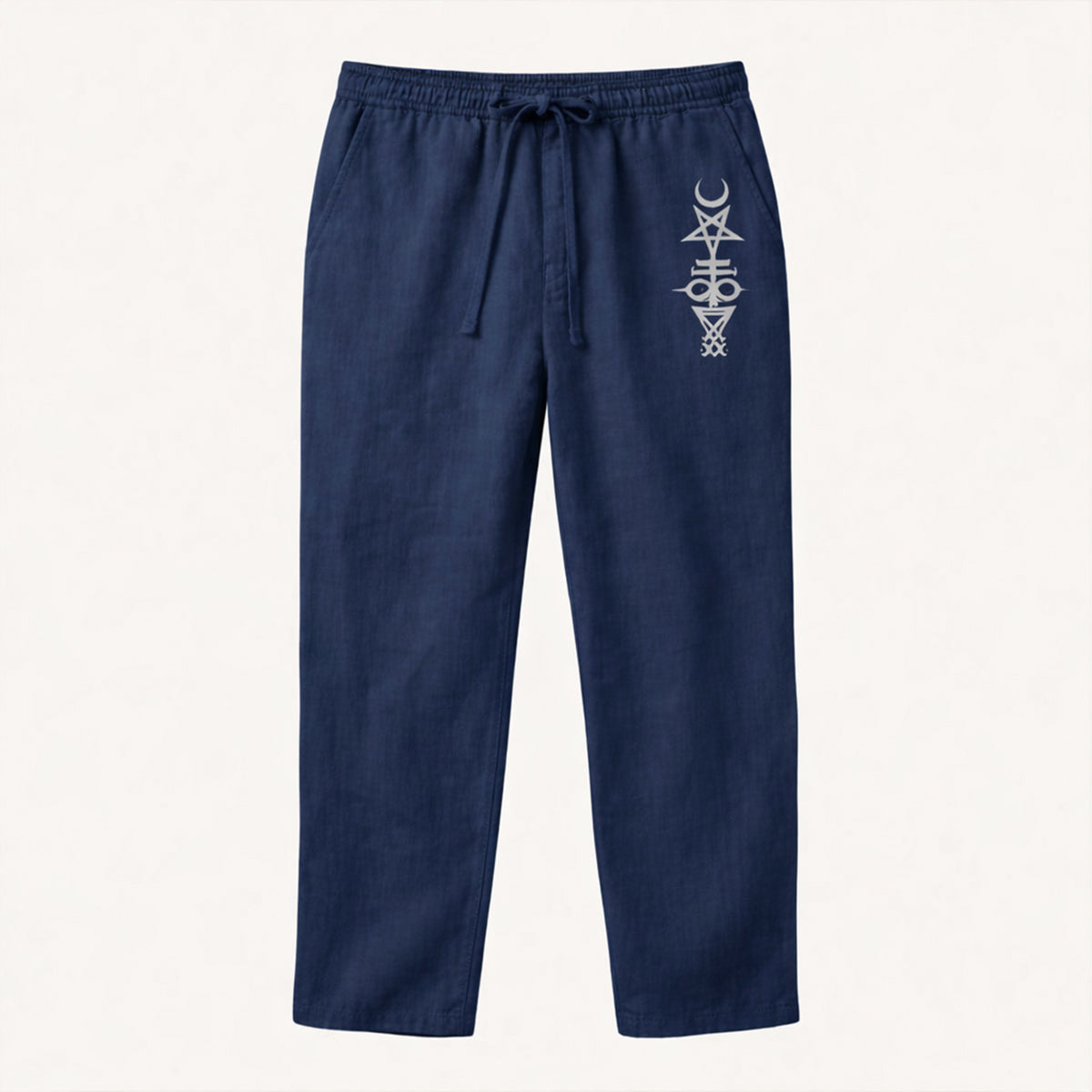 Men's Linen Wide Leg Drawstring Pants