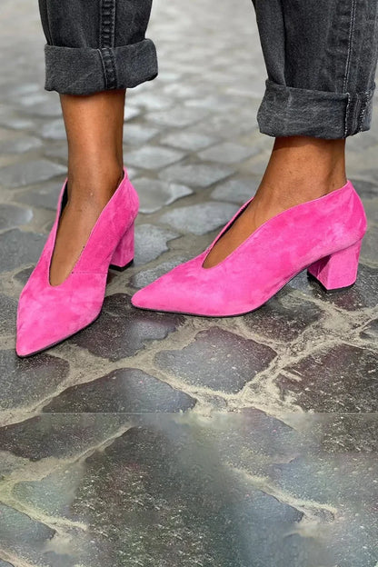 Women's Block Heel Pointed Toe Shoes