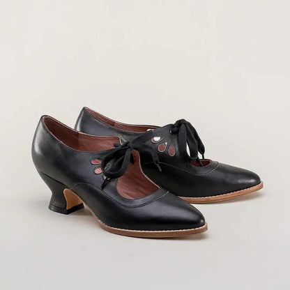 Women's Lace Up Heels Cut Out