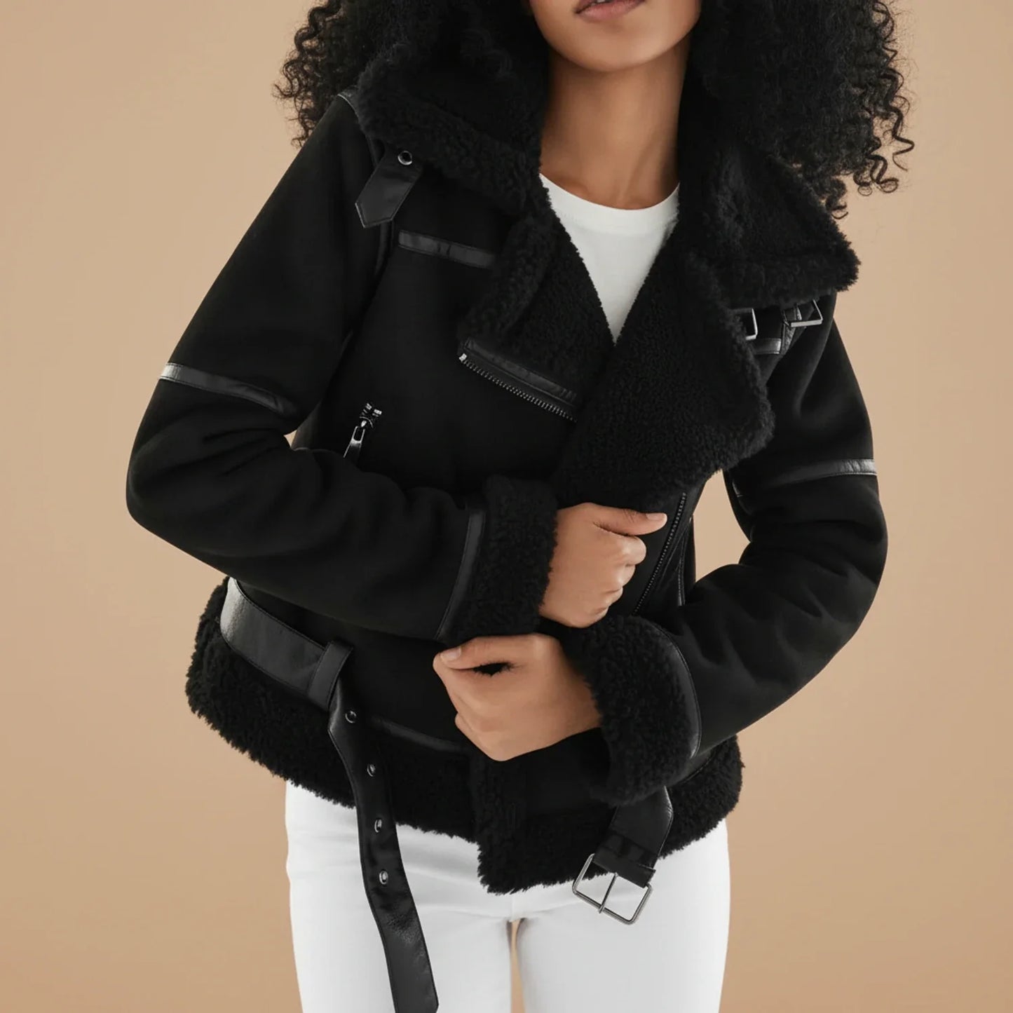 Women's Shearling Aviator Jacket