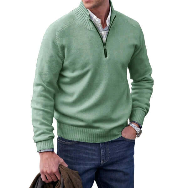 Men's Soft Knit Zip Pullover Sweater