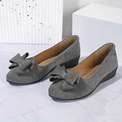 Women's Ballet Flats Slip-On Round Toe Bow Detail