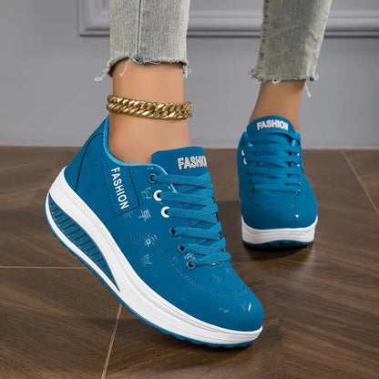 Women's Leather Platform Flat Shoes