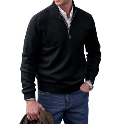Men's Soft Knit Zip Pullover Sweater