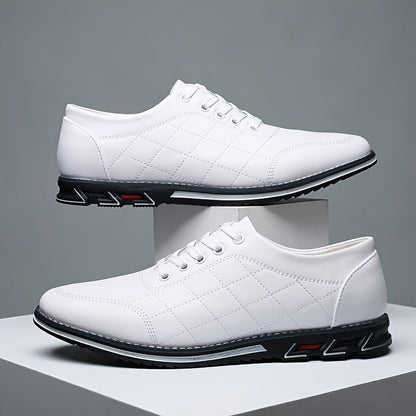 Men's Quilted Lace-Up Shoes Sport Sole Comfortable Casual