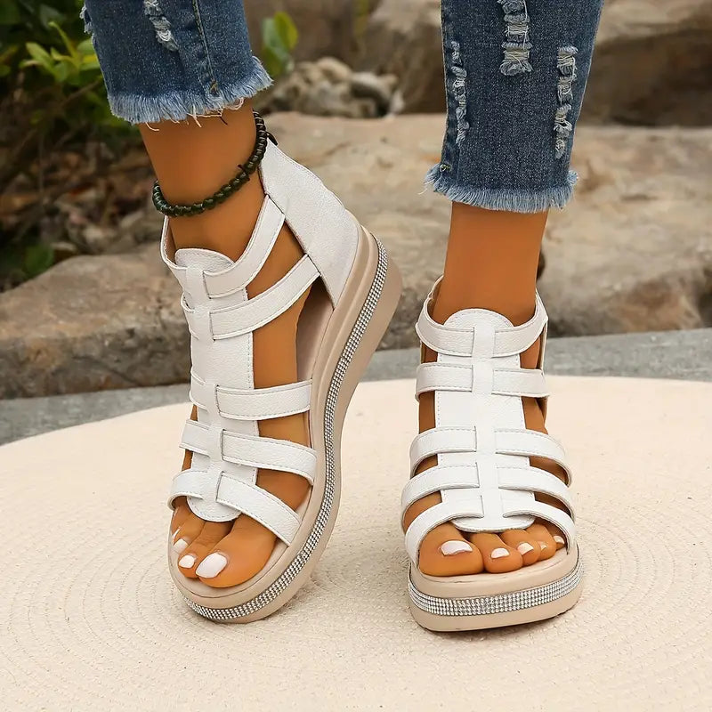 Women's Rhinestone Decorated Comfort Sandals