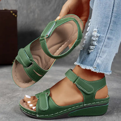 Women's Platform Sandals Hook And Loop Strap