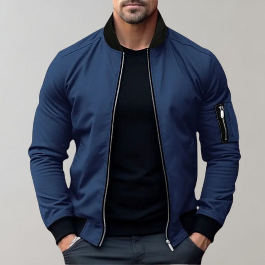 Men's Slim Fit Bomber Jacket Full Zip - Vonnera