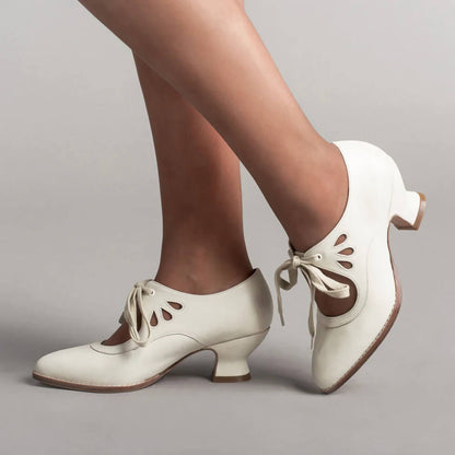 Women's Lace Up Heels Cut Out